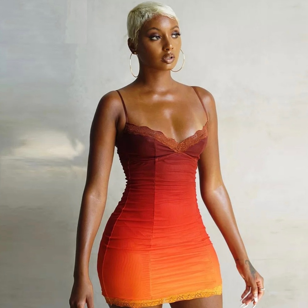 Sunset Gradient Mini Dress